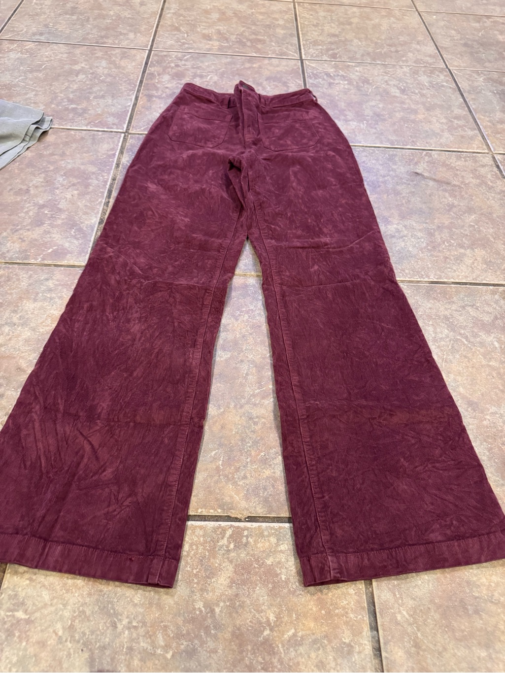 Faherty Maroon Corduroy Pants With Patch Pockets